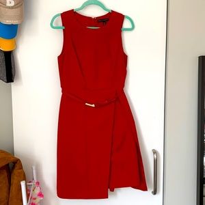 WHBM Red Fit and Flare Dress